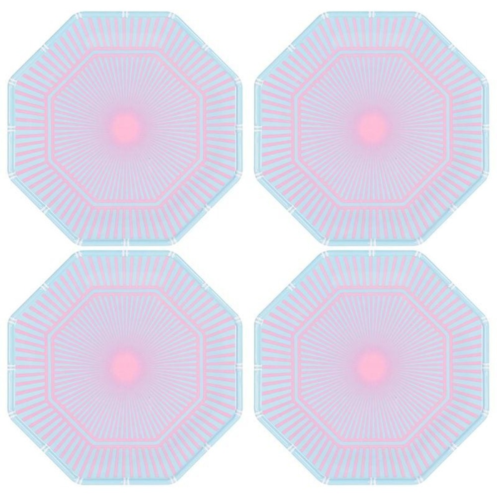 Lilly Pulitzer Melamine Appetizer Dessert Plates Set 4, Indoor/Outdoor Stripe N